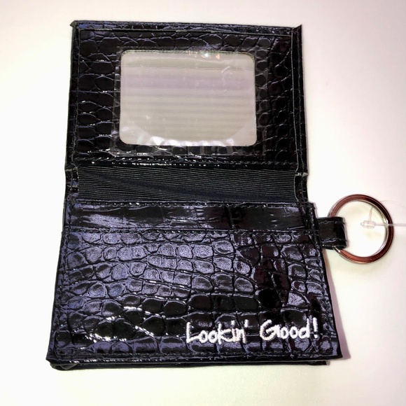 🎉2xHP🎉 MIAMICA Lookin' Good Card, Mirror Keychain Case Wallet Patent Croc NWT - Picture 3 of 8
